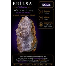 Erilsa Sertifikalı Doğal Ametist Taşı Ham Kaya Iri Kristalli Dekoratif Koleksiyonluk NO36