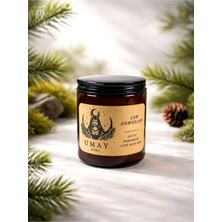 Umay Aura  Çam Kokulu Aromaterapi El Yapımı Mum %100 Soya Wax Amber Cam Kavanoz 210 cc