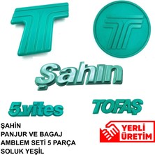 DEPAR DEP0016 Şahin Yazı ve Arma Seti 5 Parça Soluk Yeşil