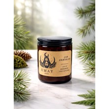 Umay Aura  Çam Kokulu Aromaterapi El Yapımı Mum %100 Soya Wax Amber Cam Kavanoz 100 cc