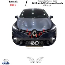 Ebal Oto Renault Clio 5 Ön Panjur 8 Parça Krom Seti 2019 Model ve Sonrası