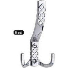 5´li Portmanto Askı Krom Lüx Zamak Vidalar Dahil Vestiyer Elbise Askılığı Havlu Askılığı Için Uyumlu Sağlam ve Estetik