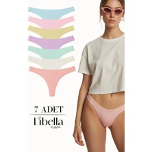 Libella İç Giyim Kadın Pastel Renkli Tanga Külot Pamuklu Likralı Esnek Konforlu String Model 7'li Paket