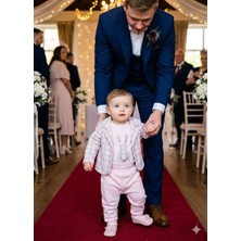 Gürcan Bebe Yeni Doğan Kız Bebek Tavşan Baskılı Ceketli Üçlü Takım