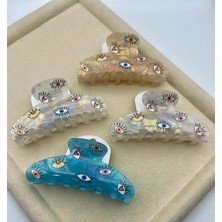 zdjewelry Renkli Göz Kalp Figürlü Kadın Kemik Mandal Büyük Boy Ithal Toka 11 cm