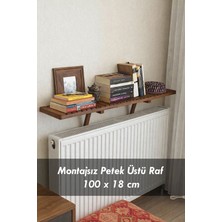 Moola Montajsız Petek Üstü Uçan Raf Dresuar – Kalorifer Peteği Üstü Ahşap Kitaplık Raf  100 x 18 cm