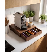 Bevorev Nespresso Uyumlu Kapsül Kahve Standı Organizer Raf - Kahverengi