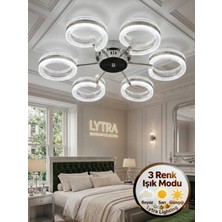 Lytra Lighting Aurea Model 6'lı Gümüş 3 Renk Modu Ledli Tavana Sıfır Salon Mutfak Çocuk Yatak Odası LED Avize