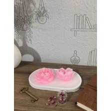 Floryn Gül Formlu 2’li Dekoratif Mum Tasarımı – Şık ve Minimal Sunum | Hediyelik Mum |