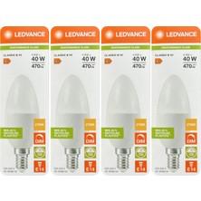 Avarson (4 Adet) Ledvance 4,9W Sarı Işık (2700K) E14 Duylu (Ince Duy) Dim Edilebilir LED Ampul