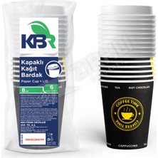 Kbr 8 Oz Kağıt Bardak 6'lı + Kapak