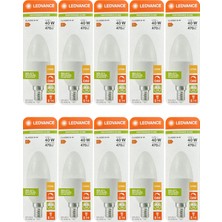 Avarson (10 Adet) Ledvance 4,9W Sarı Işık (2700K) E14 Duylu (Ince Duy) Dim Edilebilir LED Ampul