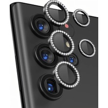 Bufalo Samsung Galaxy S25 Ultra Taşlı Metal Kamera Lens Koruyucu Set