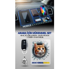Belirtilmemiş Araç Içi Organizer Set, Turbo Anahtarlık, Kedi Sticker, Araba Aksesuar Seti
