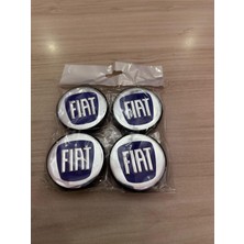 OEM Fiat Logolu Mavi Parlak Jant Göbeği 58 mm Dış 54,5 mm Iç 4 Adet