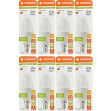 Avarson (8 Adet) Ledvance 4,9W Sarı Işık (2700K) E14 Duylu (Ince Duy) Dim Edilebilir LED Ampul