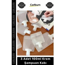 Carlburn Özel Üretim Sızdırmaz Seyahat Tipi Kozmetik 3 Adet 100ML Krem Şampuan Kabı Tekrar Kullanılabilir Set