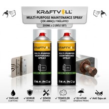 Motorx Çok Amaçlı Pas Sökücü Yağlayıcı Sprey 200 ml x 2 Adet - Wd-40 Karşılığı Kraftvoll Bakım Seti