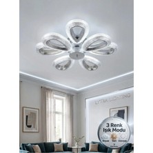 Lytra Lighting Damla Model 8'li Gümüş 3 Renk Modu Ledli Tavana Sıfır Salon Mutfak Çocuk Yatak Odası LED Avize