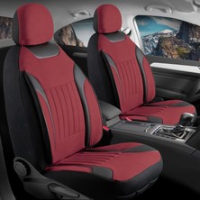 Şahinler Oto Aksesuar Fiat Linea Emotion Tay Tüyü Oto Koltuk Kılıfı Fermuarlı Ön Arka Set Bordo Edition