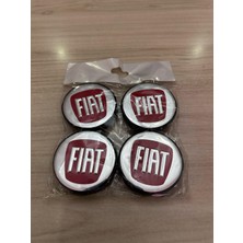 OEM Fiat Logolu Kırmızı Parlak Jant Göbeği 58 mm Dış 54,5 mm Iç 4 Adet