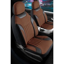 Şahinler Oto Aksesuar Toyota Yaris 2014-2017 Tay Tüyü Oto Koltuk Kılıfı Fermuarlı Ön Arka Set Tarçın Edition