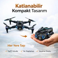 Wirkmarkt T16 Uav Drone Roll, Engel Algılama Ekranlı Kumanda 1080 Hd Çift Kameralı