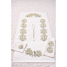 Hig Store 5 Parça Kaneviçe Nakışlı Gelin Damat Bohçası Çeyizlik Hediyelik Seccade Seti Takımı
