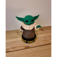 3D Crafttr Star Wars Baby Yoda Grogu Figür - 15 cm Kendinden Renkli Boyasız