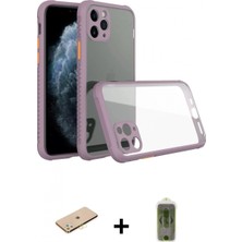 Marsilyan™- iPhone 11 Pro Kılıf Nova Asil Özel Seri - Siyah Joko Magic 5d Hayalet Cam + Sarı Renkli Kamera Lens Koruma Cam