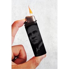 Huggy Craft Atatürk Siyah V2 Baskılı Klasik Çakmak, Tekrar Doldurulabilir