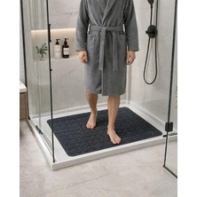 MAİN SHOP Silikon Kaydırmaz Taban Masajlı Duşa Kabin ve Banyo Paspası-Banyo Küvet Içi Paspas Antrasit Renk M-150
