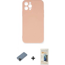 Marsilyan™- iPhone 12 Pro Max Kılıf Ahenk Serisi - Siyah 6d Mat Seramik Hayalet Nano Ekran Koruyucu + Siyah Shine Kamera Lens Koruma Cam