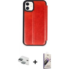 Marsilyan™- iPhone 11 Kılıf Zirve Yansıma Serisi - Siyah Bilvis 3D Mat Cam Ekran Koruyucu + Yeşil Pers Alüminyum Kamera Lens
