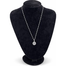 Pangu Pusula Figürlü Zirkon Taşlı Çelik Kolye