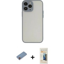 Marsilyan™- iPhone 13 Pro Max Kılıf Ahenk Çizgi Serisi - Siyah 6d Mat Seramik Hayalet Nano Ekran Koruyucu + Pembe Shine Kamera Lens Koruma Cam