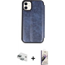 Marsilyan™- iPhone 11 Kılıf Zirve Yansıma Serisi - Siyah Bilvis 3D Mat Cam Ekran Koruyucu + Yeşil Pers Alüminyum Kamera Lens