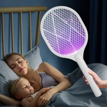 Plentiful Şarjlı Mor Işıklı Masaüstü Sinek Öldürücü Raket 5 W