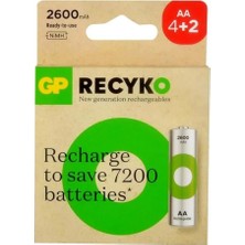 Power-Xtra Gp Recyko Aa 2700 Series 2600 Mah Şarjlı Kalem Pil 6lı
