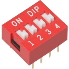 4-Pin Dip Switch Kırmızı Anahtar Açık Kapalı Seçim Adres Ayar On Off. 10 (Pcs) Adet