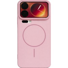 Fenza Xiaomi 17 Pro Uyumlu Kamera Çıkıntılı Magsafe Wireless Şarj Özellikli Pembe Renkli Sert Sararmaz Silikon Kılıf