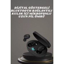 MidasTech Kulaklık Dijital Göstergeli Bluetooth Bağlantılı Kablosuz Kulak Içi Mikrofonlu Dokunmatik Kon