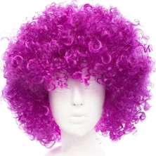 Koyu Mor Violet Renk Afro Bonus Parti Peruğu Midastech