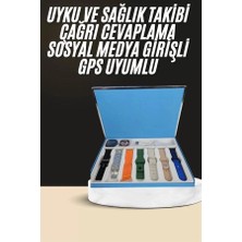 7 Kordonlu Unisex Akıllı Saat Çoklu Kordon Seçeneği Amoled Ekran Midastech