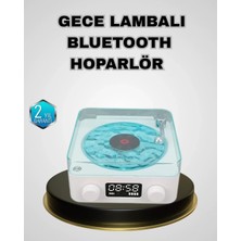 Bluetooth Hoparlörlü Gece Lambası Dijital Saat Ekranlı Su Dalgası Efektli Dekoratif Midastech