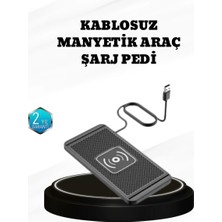15W Manyetik Kablosuz Şarj Pedi Araç Masa Kullanımına Uygun Qi Şarj Cihazı Midastech