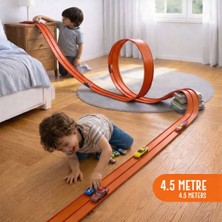 Poppy Toys Esnek Araba Yarış Pisti Kıvrılabilir 4.5m Turuncu Renk