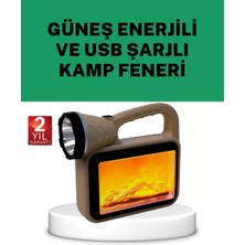 Güneş Enerjili Alev Efektli Lamba – Cob Teknolojili, Dış Mekan Aydınlatma Midastech
