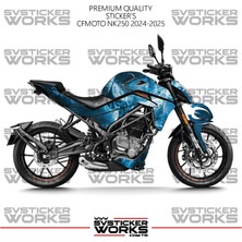 Sv Sticker Works Cfmoto 250NK Kaplama Sticker Blue Punisher Design Motor Kaplama Modeli Hazır Kit 2023-2026 Uyumlu