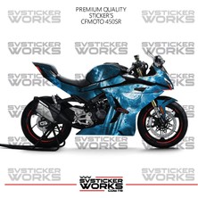 Sv Sticker Works Cfmoto 450SR Kaplama Sticker Blue Punisher Design Motor Kaplama Modeli Hazır Kit Tüm Modeller Uyumlu